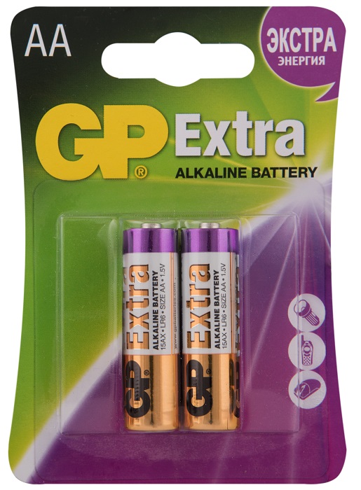 Батарея GP Extra Alkaline 15AX LR6 AA (2шт/уп) блистер