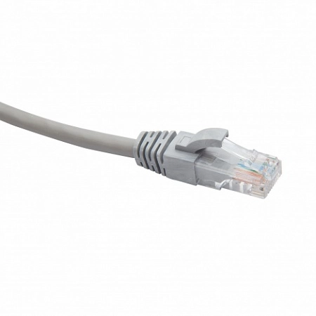 RJ45-RJ45 U/UTP Cat.5e PVC нг(А)-LS (DR-180007), Патч-корд (коммутационный шнур), 1м, серый 